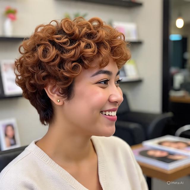 7 Model Rambut Keriting Pendek untuk Wajah Bulat, Tampil Lebih Tirus ...