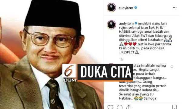 BJ Habibie menghembuskan nafas terakhirnya dalam usia 83 tahun. Kabar berpulangnya BJ HAbibie mengukir duka mendalam bagi masyarakat Indonesia termasuk para selebritas.