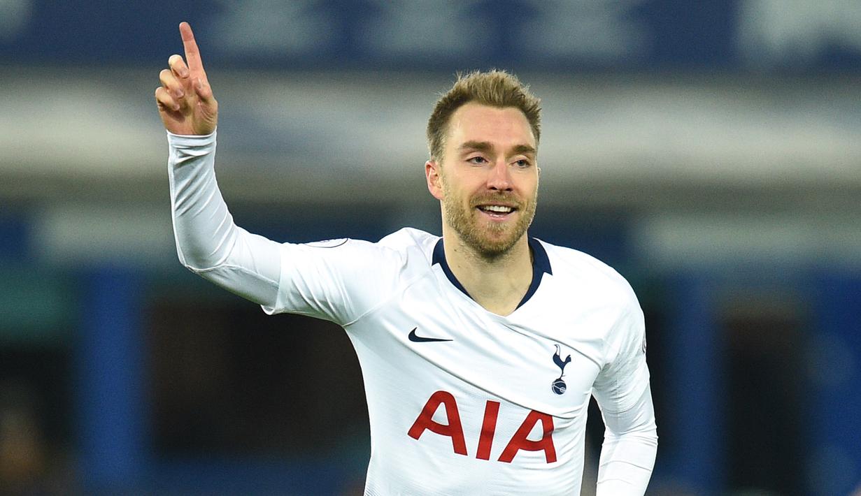 Christian Eriksen (Tottenham) - Pemain yang kini berseragam Inter Milan ini pernah mencatatkan gol tercepat di Premier League. Saat berseragam Tottenham, Eriksen mencatakan waktu 10,54 detik ketika membobol gawang Manchester United di awal 2018. (AFP/Oli Scarff)