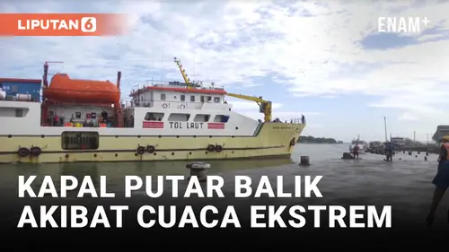 VIDEO: Dihantam Ombak Besar dan Hujan Deras, Kapal Penumpang di Sumenep Terpaksa Putar Balik