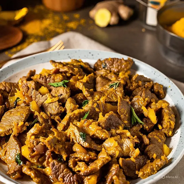Tumis Daging Sapi Bumbu Kunyit dan Jahe