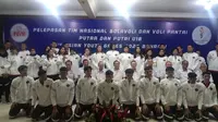 Pelepasan timnas voli indoor dan voli pantai Indonesia ke Asian Youth Games 2025 di Padepokan Voli Jenderal Polisi Kunarto, Sentul, Bogor, Rabu (15/10).&nbsp;(foto: Liputan6.com/Bogi Triyadi)
