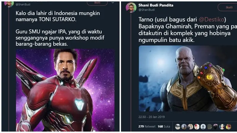 Nama Lengkap Pahlawan Avengers Kalau Lahir di Indonesia