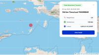 Gempa Magnitudo 5 mengguncang wilayah Kabupaten Kepulauan Tanimbar, Provinsi Maluku, Senin 30 Juni 2025 pagi. (Foto: BMKG)