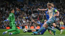 Bermain di markas sendiri, Manchester City ditahan imbang Inter Milan dengan skor 0-0. (Paul ELLIS/AFP)