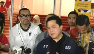 Ketua umum PSSI Erick Thohir usai laga semifinal Piala AFF U-23 2025