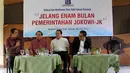 Diskusi "Jelang Enam Bulan Pemerintahan Jokowi-JK" yang digelar Indo Barometer di kawasan Senayan, Jakarta, Senin (6/4/2015). Hasil survei Indo Barometer , sebanyak 75% responden menyatakan tidak puas terhadap kinerja Jokowi-JK.(Liputan6.com/Helmi Afandi)