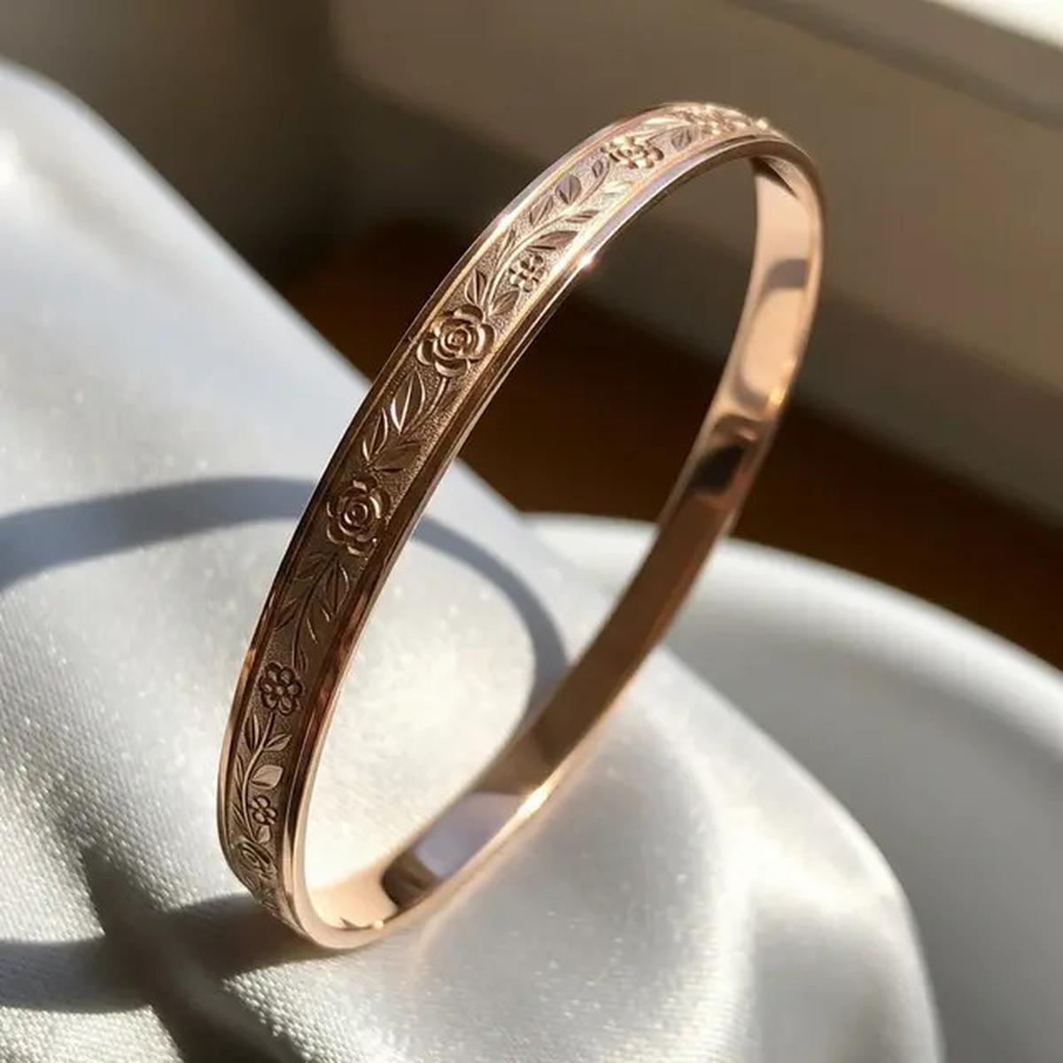 7 Model Gelang Bangle Tipis dengan Aksen Bunga, Sentuhan Klasik yang Tetap Kekinian