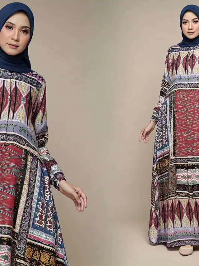 Pilihan Gamis Melayu Modern Terbaru/Via Meta AI