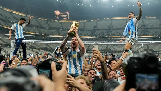 Selebrasi Pemain Argentina Usai Juara Piala Dunia 2022