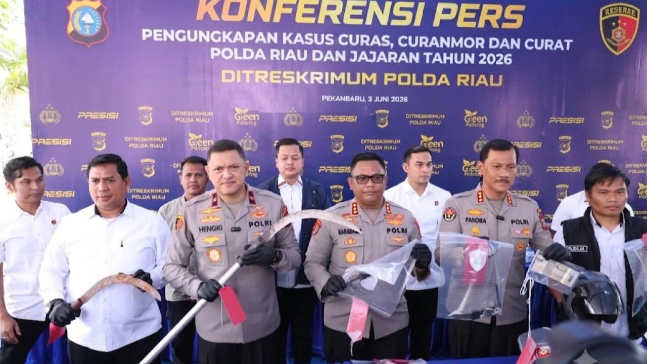 Polda Riau Sikat 1.333 Kejahatan Jalanan dalam 5 Bulan, 525 Tersangka Ditangkap