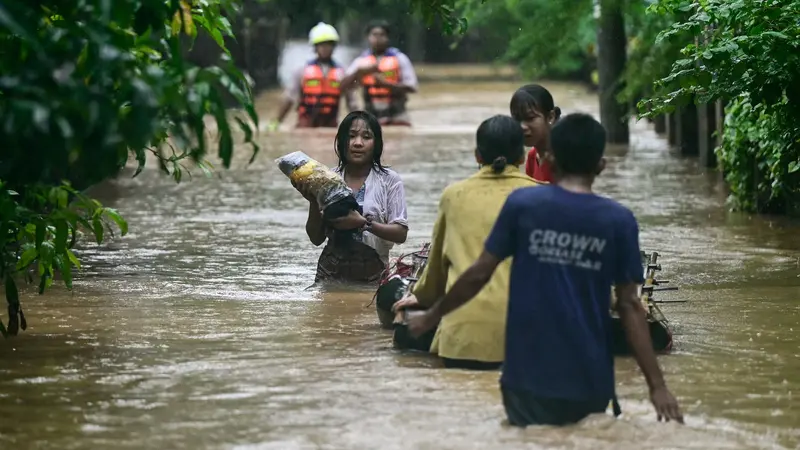 Dampak Terjangan Topan Yagi, Banjir Rendam Myanmar