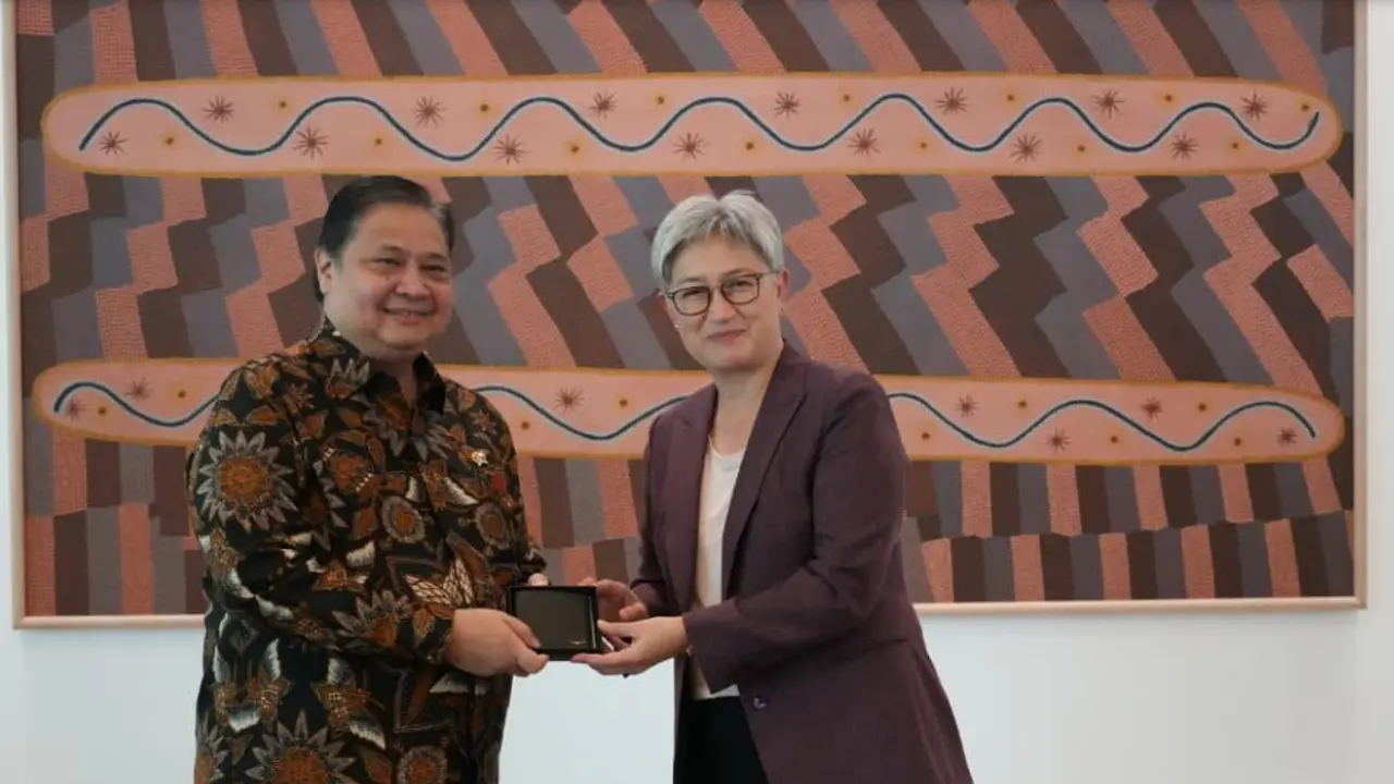 Menteri Koordinator Bidang Perekonomian Airlangga Hartarto telah bertemu dengan Menteri Luar Negeri Australia Penny Wong. (Foto: ekon.go.id)