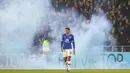 Bek Everton, Dominic Calvert-Lewin, saat tampil melawan Hull pada laga Liga Inggris di Stadion Kingston Communications, Inggris, Jumat (29/12/2016). (Reuters/Jason Cairnduff) 
