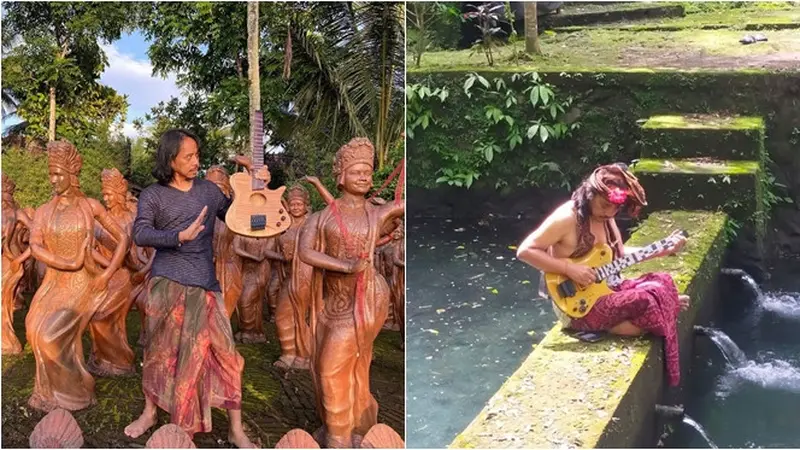 Tampil Beda, Ini 6 Potret Dewa Budjana Bawa Gitar di Berbagai Tempat Estetik