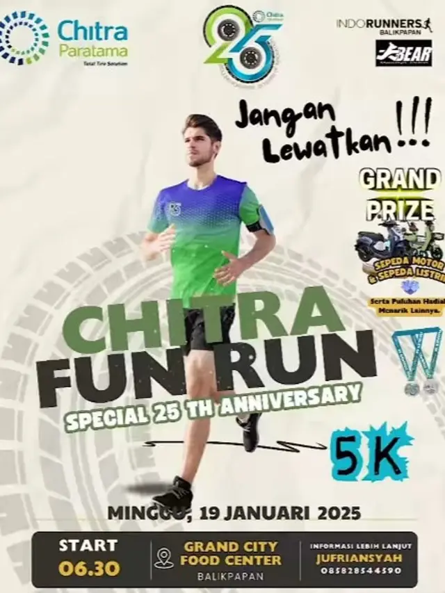 Meriahkan Perayaan 25 Tahun dengan Semangat Hidup Sehat Lewat Fun Run. foto: Instagram @chitraparatama_id