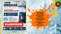 Cek fakta klarifikasi masyarakat dilarang tampung air hujan buatan karena mengandung bahan berbahaya