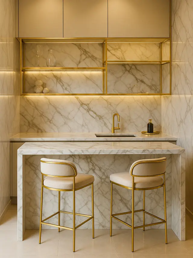 Inspirasi Dapur Kecil dengan Mini Bar (Image by ChatGPT)