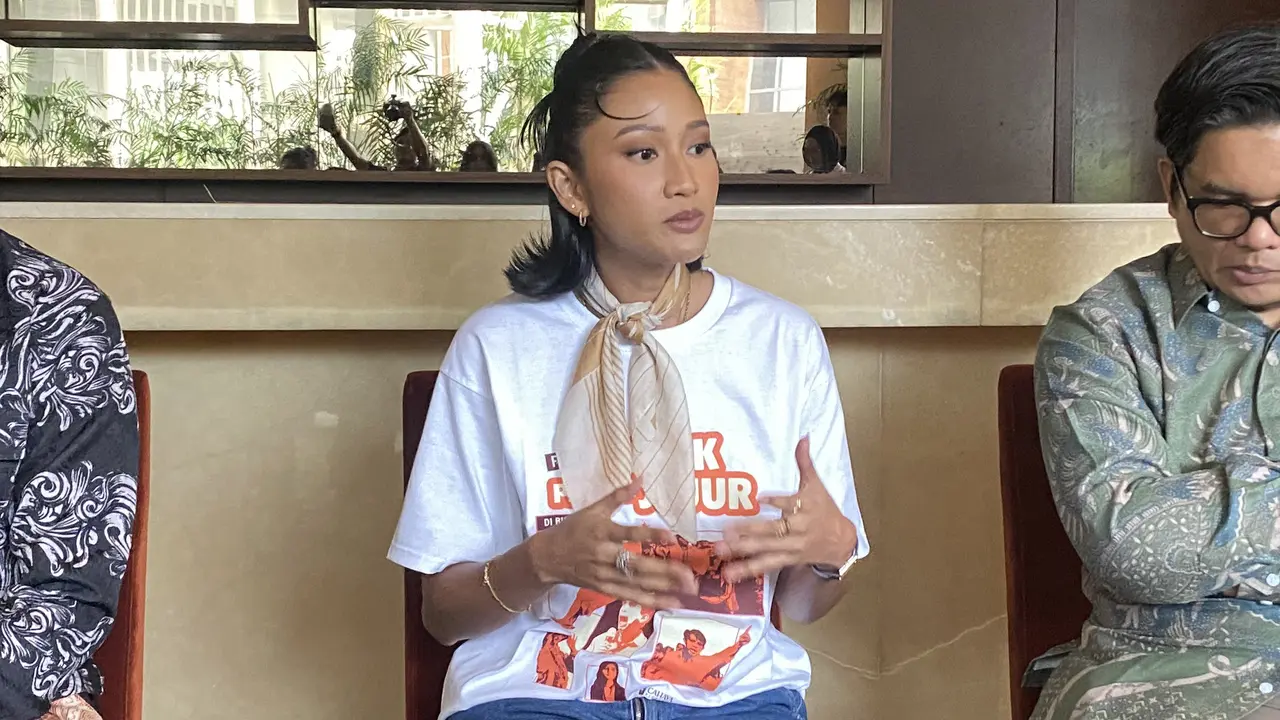 Claresta Taufan dalam media junket film Bapak Paling Jujur yang dihelat di Jakarta, Selasa (6/10/2026). (Liputan6.com/Nola Vemiliana)