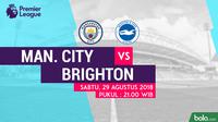 Jadwal Premier League 2018-2019, Manchester City vs Brighton and Hove Albion. (Bola.com/Dody Iryawan)