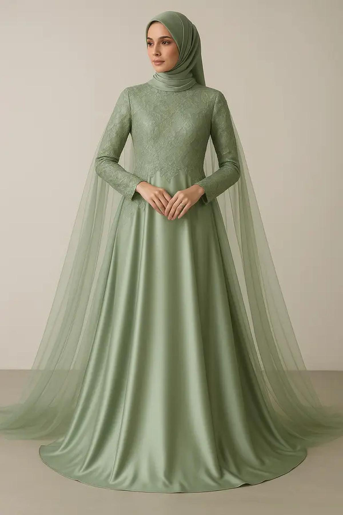 5 Gaya Hijab Islami yang Cocok Dipadukan dengan Gamis Brokat Warna Sage