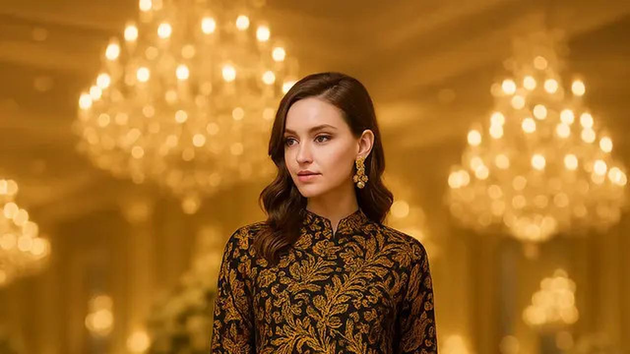 7 Desain Baju Gamis dan Tunik Batik Emas, Pilihan Tepat untuk Kondangan Glamor