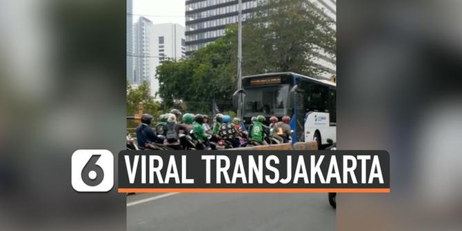 VIDEO: Viral, Transjakarta Disuruh Mundur Pemotor