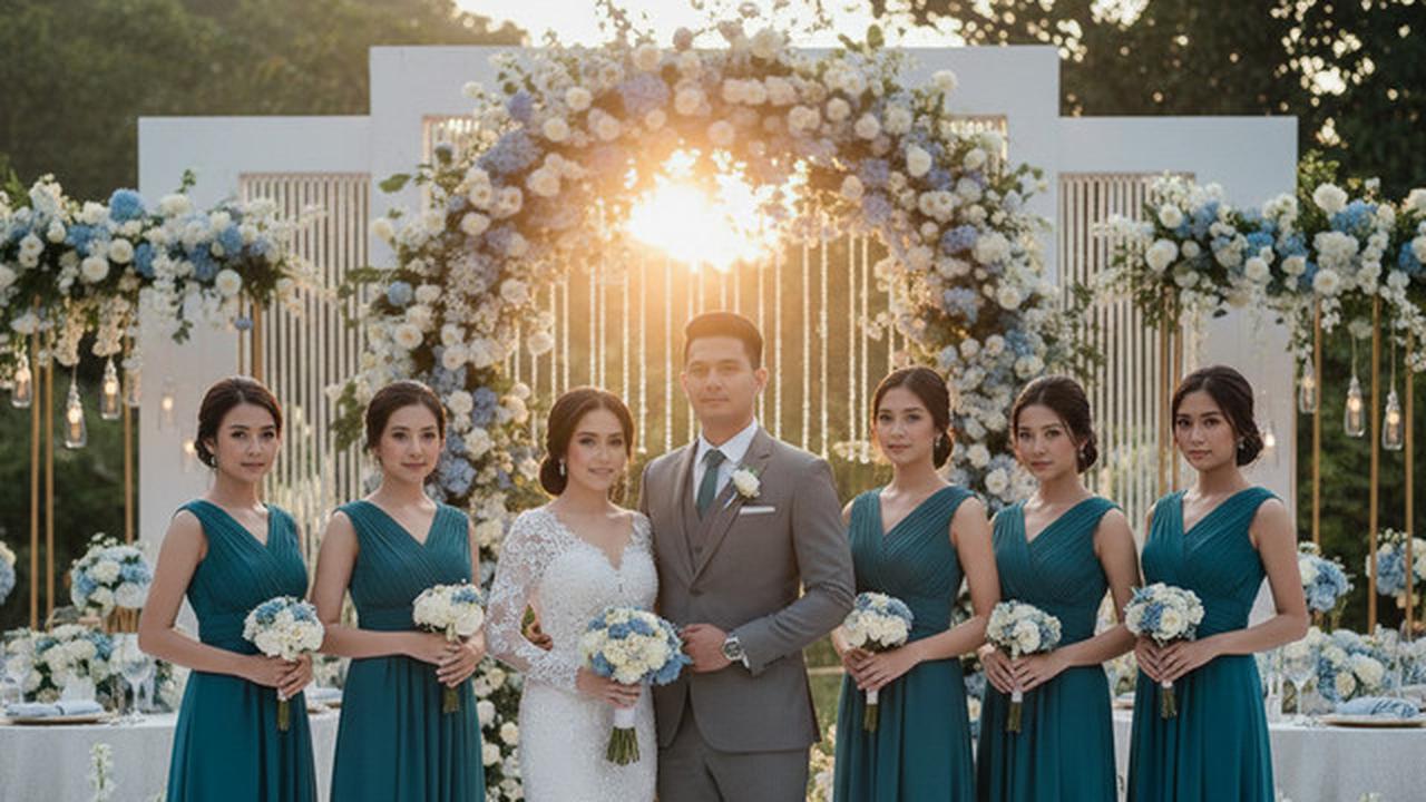 7 Model Baju Bridesmaid Emerald Blue, Terlihat Anggun dan Kompak