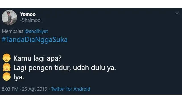 Cuitan Kocak ‘Tanda Dia Ngga Suka’ Ini Malah Bikin Cengegesan