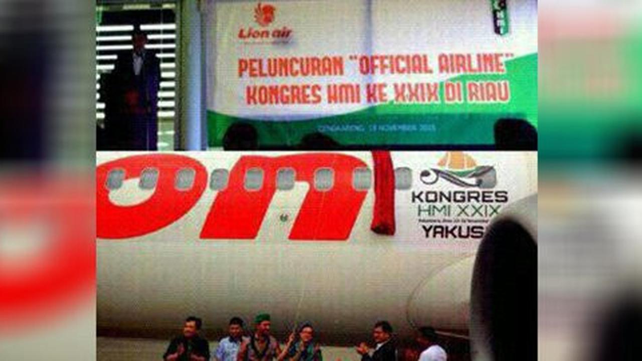 Jadi sponsor, pesawat Lion Air dilabur logo kongres HMI