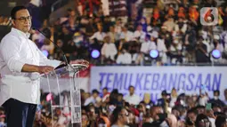 Dalam pidatonya, Anies Baswedan menyatakan pemerintah daerah harus bisa menyelesaikan masalah internal sendiri, tanpa campur tangan atau bantuan dari pemerintah pusat. (Liputan6.com/Faizal Fanani)