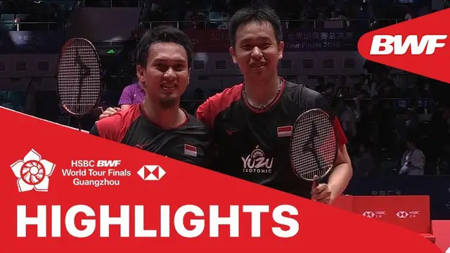 Berita video final BWF World Tour Finals 2019 nomor ganda putra antara Mohammad Ahsan / Hendra Setiawan (Indonesia) vs Hiroyuki Endo / Yuta Watanabe (Jepang).