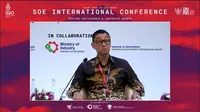 Direktur Utama PT PLN (Persero) Darmawan Prasodjo dalam SOE Commitment on Net Zero Emission, SOE International Conference, Selasa (18/10/2022).