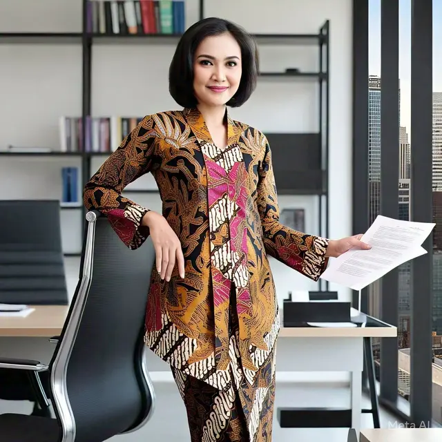 Batik Tunik Motif Parang untuk ke Kantor/Nurul Diva Kautsar AI