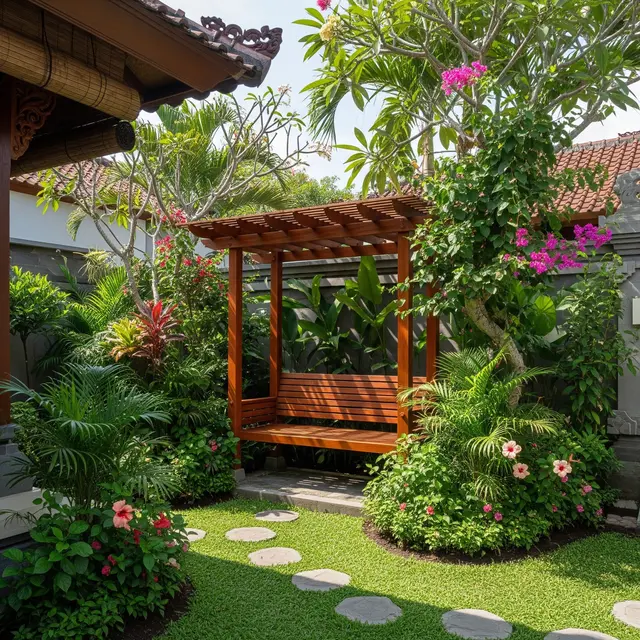 6 Model Bangku Kayu yang Menyatu dengan Taman, Duduk Santai di Area Hijau