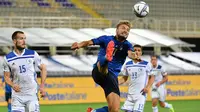 Ciro Immobile gagal membawa Italia meraih poin penuh saat melawan Bonsia di laga UEFA Nations League, Sabtu (5/9/2020) dini hari WIB. (Isabella BONOTTO / AFP)