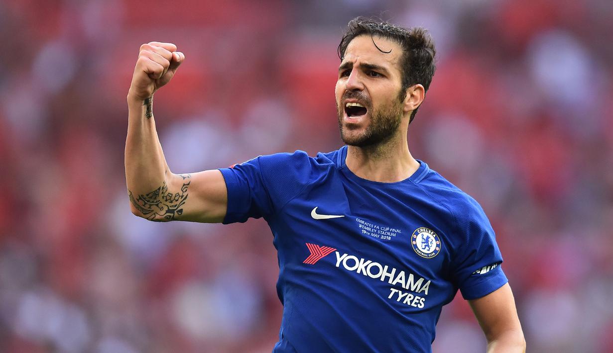 4. Cesc Fabregas - Gelandang asal Spanyol ini pernah berseragam Arsenal pada 2003-2011, dan bergabung dengan Chelsea pada 2014 setelah sebelumnya sempat bermain di Barcelona. (AFP/Glyn Kirk)