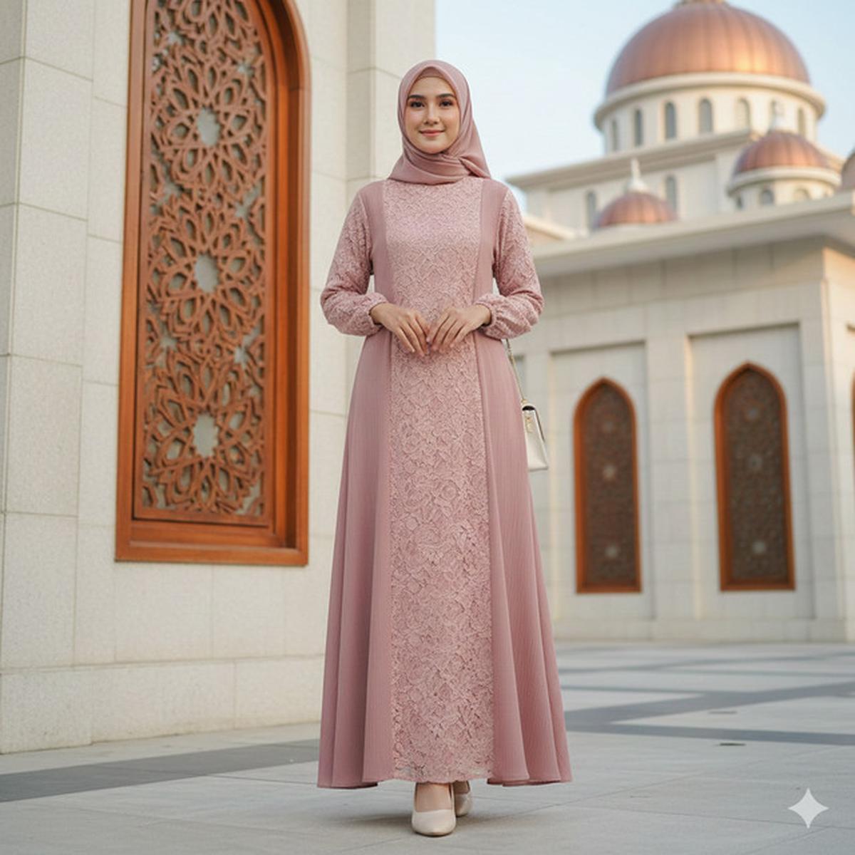 7 Model Gamis Crinkle Kombinasi Brokat Terbaru, Desain Elegan dan Kekinian