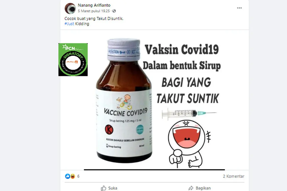 Cek Fakta Liputan6.com menelusuri klaim vaksin Covid-19 untuk yang takut disuntik
