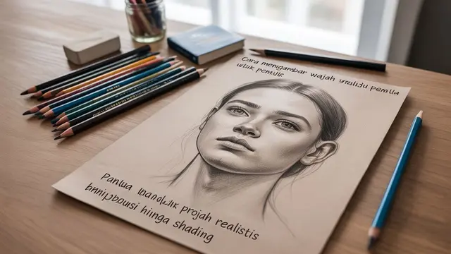 cara menggambar wajah realistis