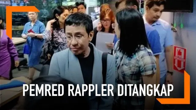 Pemred media online Filipina Rappler, Maria Ressa ditangkap polisi Filipina atas tuduhan pencemaran nama baik.