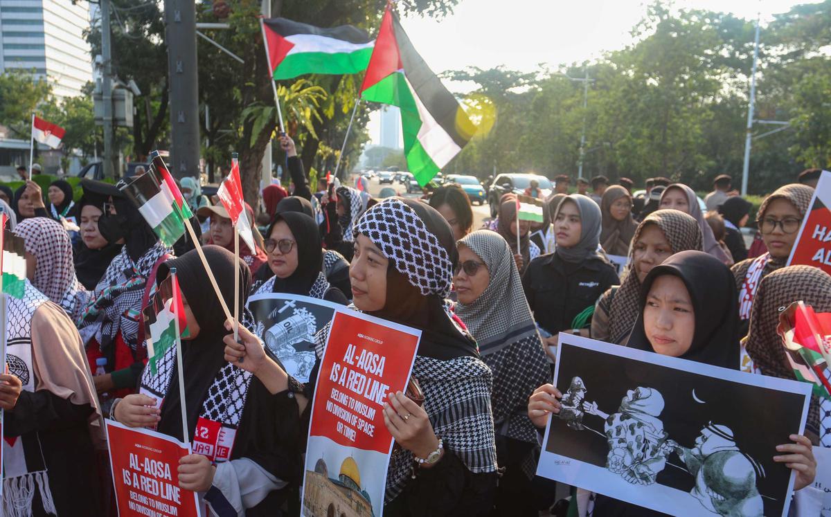 Mengenang Tragedi Al Aqsa, AWG Gelar Aksi di Depan Kedubes AS