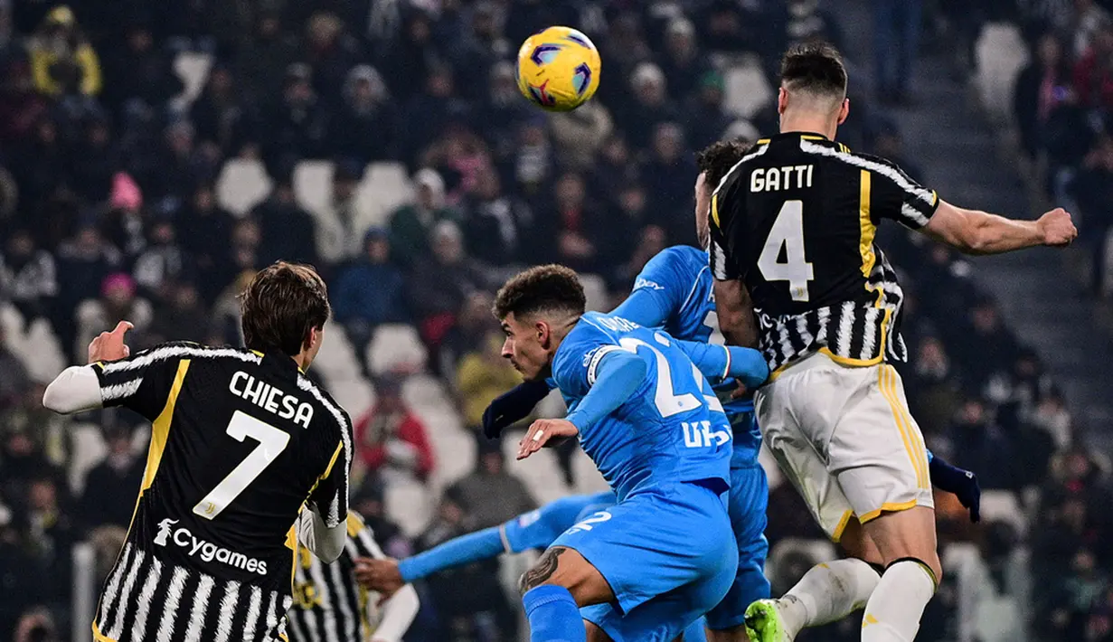 Juventus mengakhiri empat laga tanpa pernah menang melawan Napoli. (Marco Alpozzi/LaPresse via AP)