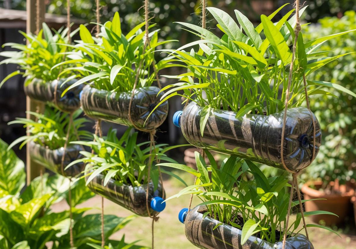 Ide Menanam Kangkung Gantung Pakai Botol Bekas agar Cepat Panen