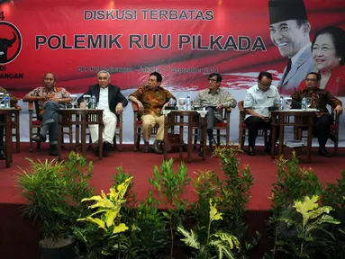 Partai Demokrasi Indonesia Perjuangan (PDI-P) menggelar diskusi bertema Polemik RUU Pilkada di Jakarta, (17/9/2014). (Liputan6.com/Helmi Fithriansyah)
