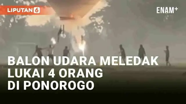 Insiden ledakan terjadi di persawahan Desa Muneng, Balong, Ponorogo, Jawa Timur. Peristiwa terjadi saat sejumlah orang hendak menerbangkan balon udara pada Senin (13/5/2024) pagi. Beberapa orang terekam menyalakan petasan yang digantung di balon udar...