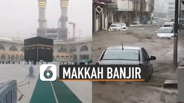 Beredar video Kota Makkah dilanda banjir dan hujan es yang menyebabkan kendaraan roda empat dan dua tidak bisa berjalan.