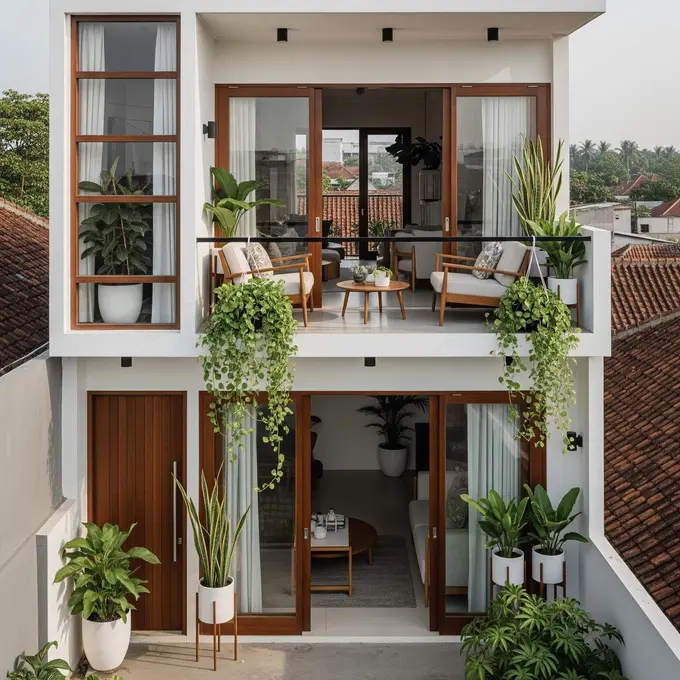 Rumah Mungil Estetik dengan Sentuhan Tropis Modern