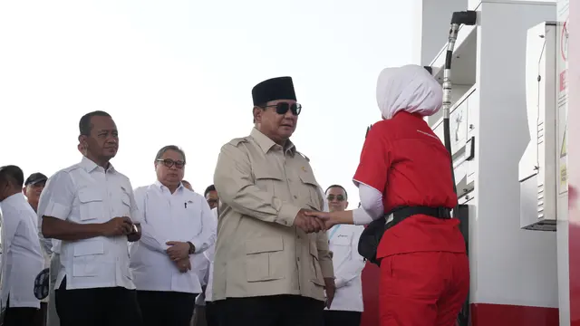 Presiden Prabowo saat peluncuran Mandatory Biodiesel B50 di Rest Area KM 57, Karawang, Jawa Barat, Kamis (9/7/2026). (Foto: Badan Komunikasi Pemerintah)