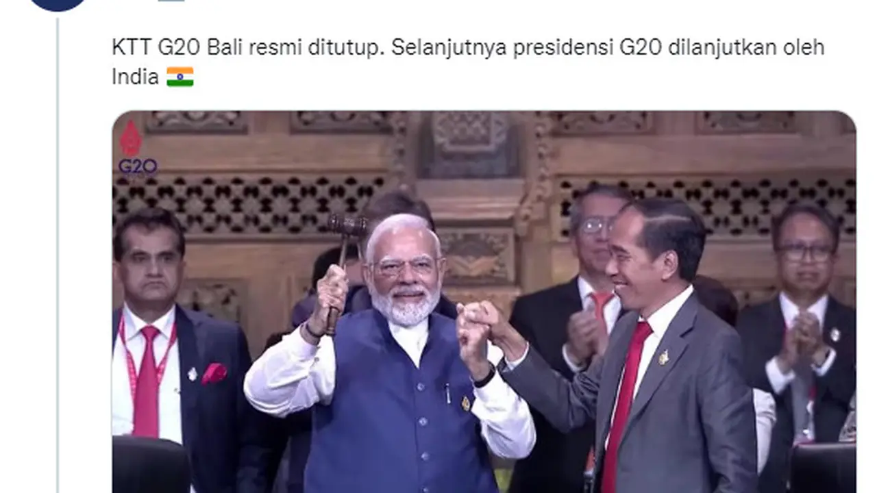 KTT G20 Bali resmi ditutup.